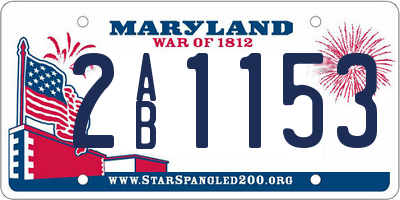 MD license plate 2AB1153