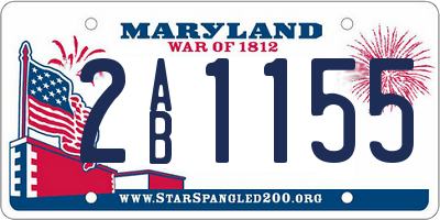 MD license plate 2AB1155