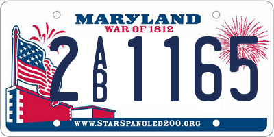 MD license plate 2AB1165