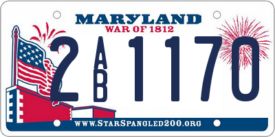 MD license plate 2AB1170