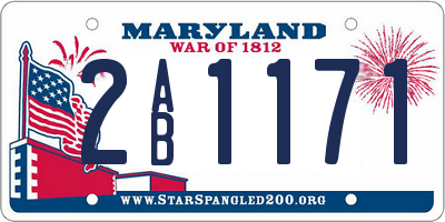 MD license plate 2AB1171