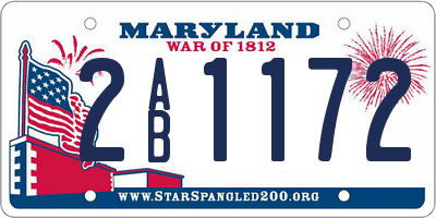 MD license plate 2AB1172