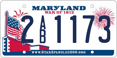 MD license plate 2AB1173