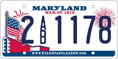 MD license plate 2AB1178