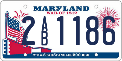MD license plate 2AB1186
