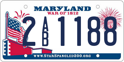 MD license plate 2AB1188