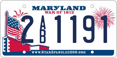 MD license plate 2AB1191