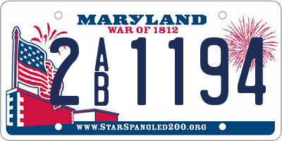 MD license plate 2AB1194