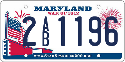 MD license plate 2AB1196