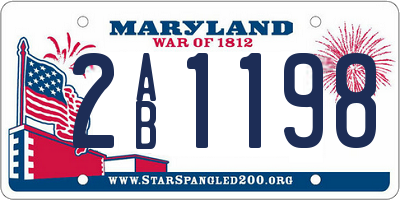 MD license plate 2AB1198