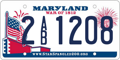 MD license plate 2AB1208