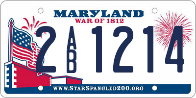 MD license plate 2AB1214