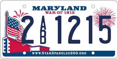 MD license plate 2AB1215