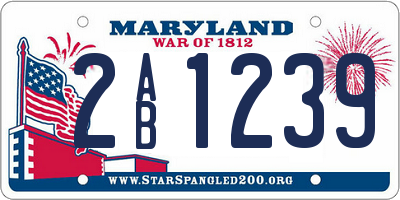 MD license plate 2AB1239