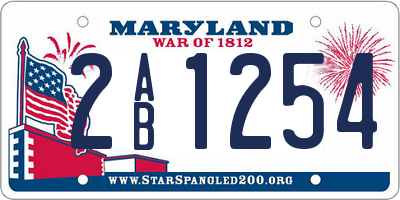 MD license plate 2AB1254
