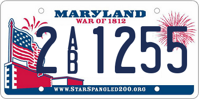 MD license plate 2AB1255