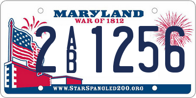 MD license plate 2AB1256
