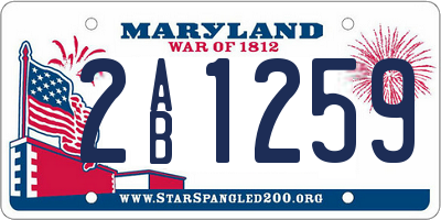 MD license plate 2AB1259