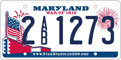 MD license plate 2AB1273