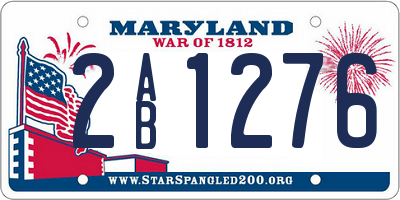 MD license plate 2AB1276
