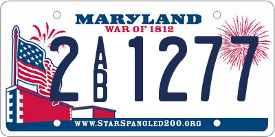 MD license plate 2AB1277
