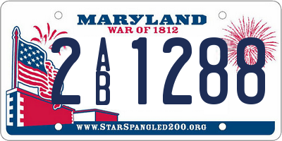 MD license plate 2AB1288