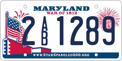 MD license plate 2AB1289