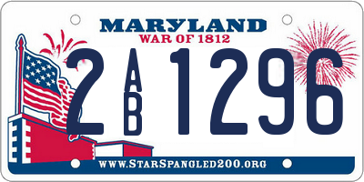 MD license plate 2AB1296
