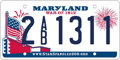 MD license plate 2AB1311