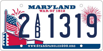 MD license plate 2AB1319