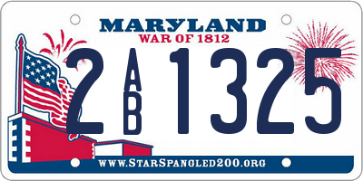 MD license plate 2AB1325
