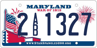 MD license plate 2AB1327