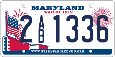 MD license plate 2AB1336