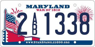 MD license plate 2AB1338