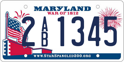 MD license plate 2AB1345