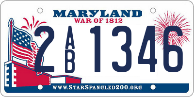 MD license plate 2AB1346