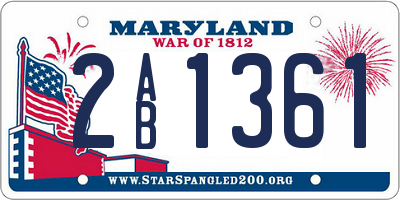 MD license plate 2AB1361