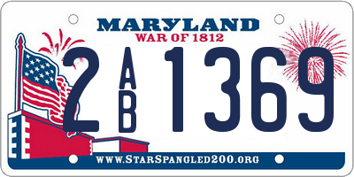 MD license plate 2AB1369