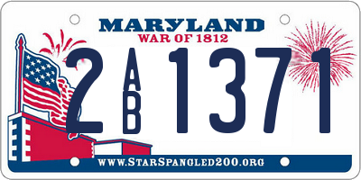 MD license plate 2AB1371