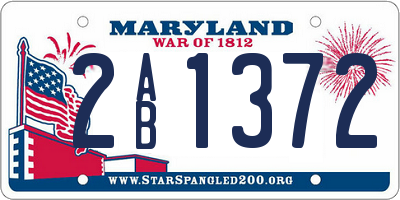 MD license plate 2AB1372