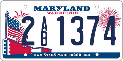 MD license plate 2AB1374