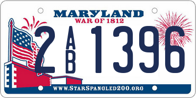 MD license plate 2AB1396