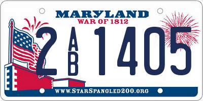 MD license plate 2AB1405