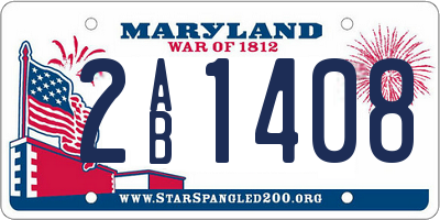 MD license plate 2AB1408