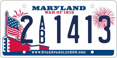 MD license plate 2AB1413