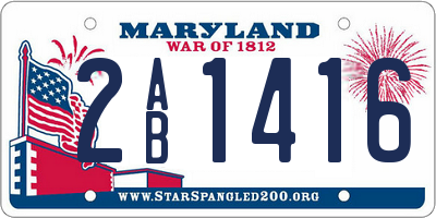 MD license plate 2AB1416