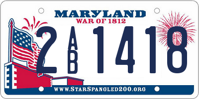 MD license plate 2AB1418