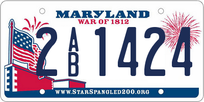 MD license plate 2AB1424