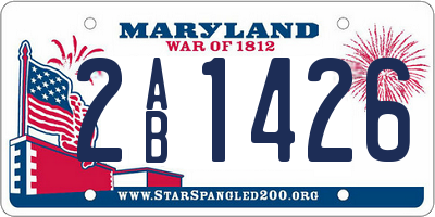 MD license plate 2AB1426