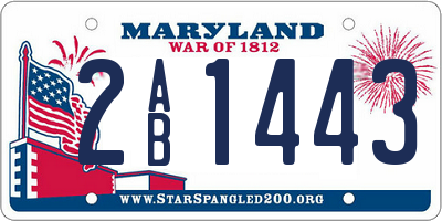 MD license plate 2AB1443